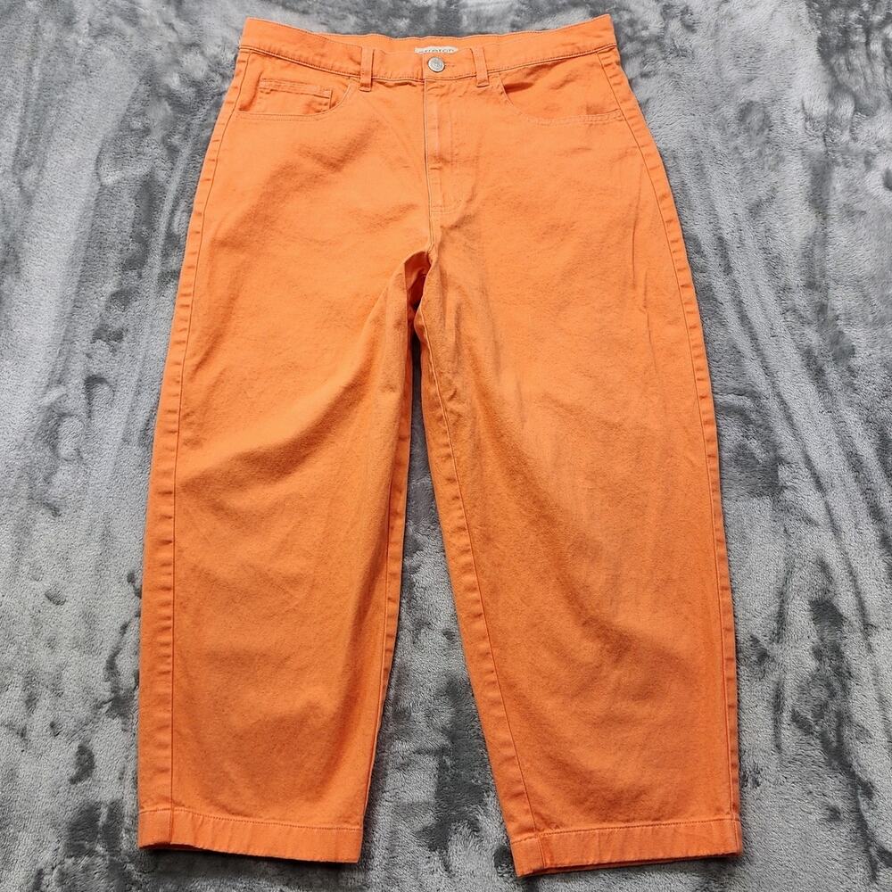 Vintage 90s Crossroads Jeans‎ Womens 10 Orange High Rise Tapered Crop Capri Mom